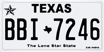 TX license plate BBI7246