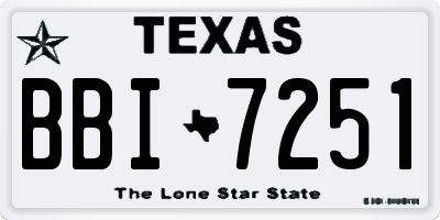 TX license plate BBI7251