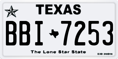 TX license plate BBI7253