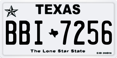 TX license plate BBI7256