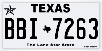 TX license plate BBI7263
