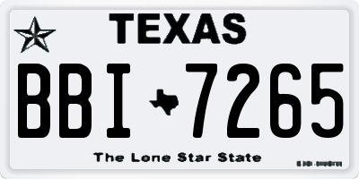 TX license plate BBI7265
