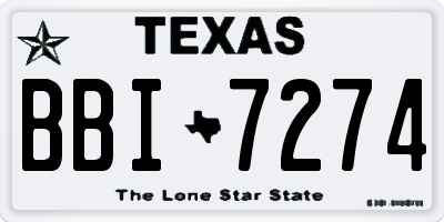 TX license plate BBI7274