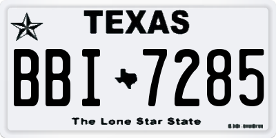 TX license plate BBI7285