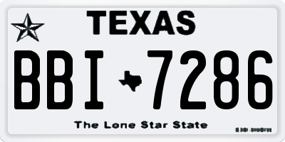 TX license plate BBI7286
