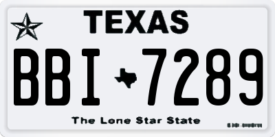 TX license plate BBI7289