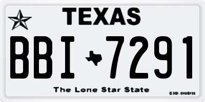 TX license plate BBI7291