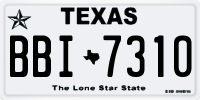 TX license plate BBI7310