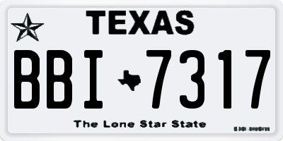 TX license plate BBI7317
