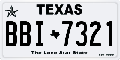 TX license plate BBI7321