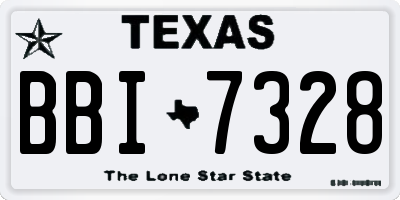 TX license plate BBI7328