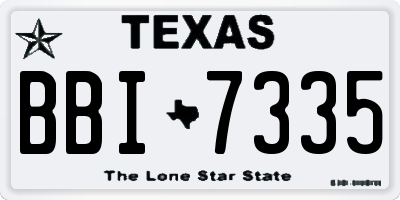 TX license plate BBI7335