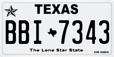 TX license plate BBI7343