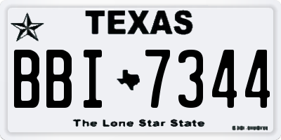 TX license plate BBI7344