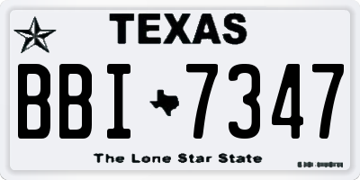 TX license plate BBI7347