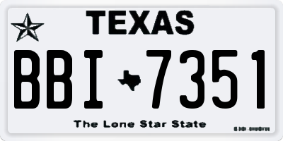 TX license plate BBI7351