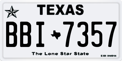 TX license plate BBI7357