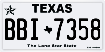 TX license plate BBI7358