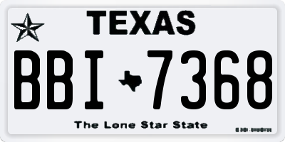 TX license plate BBI7368