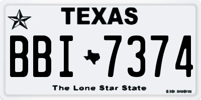 TX license plate BBI7374