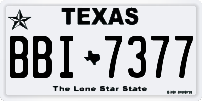 TX license plate BBI7377