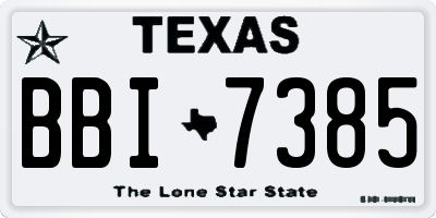 TX license plate BBI7385