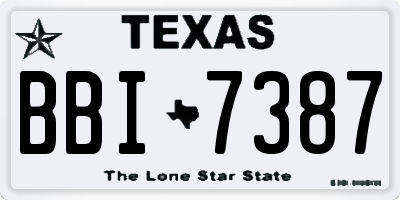 TX license plate BBI7387