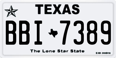 TX license plate BBI7389
