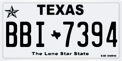 TX license plate BBI7394