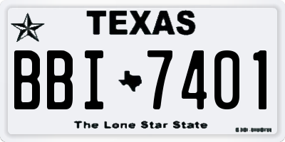 TX license plate BBI7401