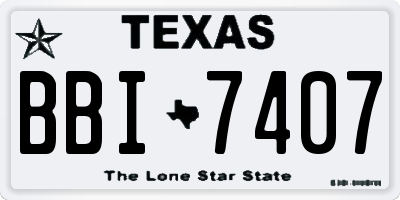 TX license plate BBI7407