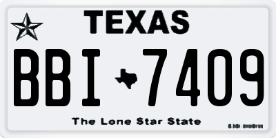 TX license plate BBI7409