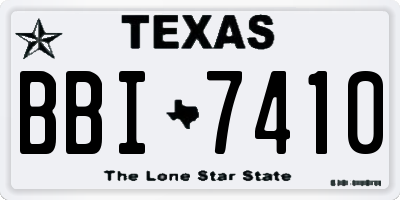 TX license plate BBI7410