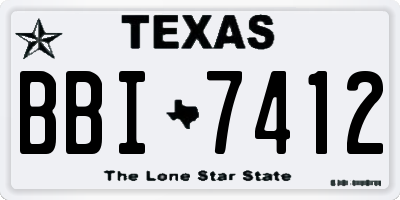 TX license plate BBI7412