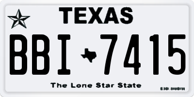 TX license plate BBI7415
