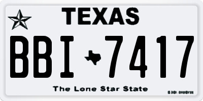 TX license plate BBI7417