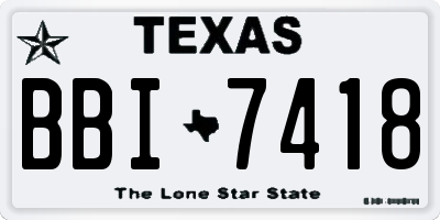 TX license plate BBI7418