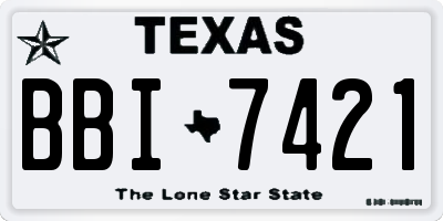 TX license plate BBI7421