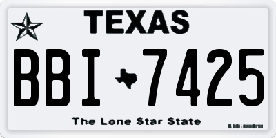 TX license plate BBI7425