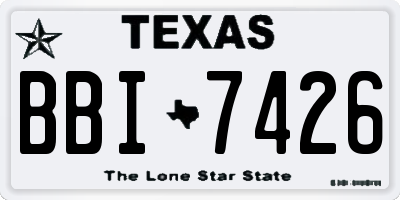 TX license plate BBI7426