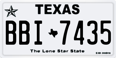 TX license plate BBI7435
