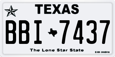 TX license plate BBI7437