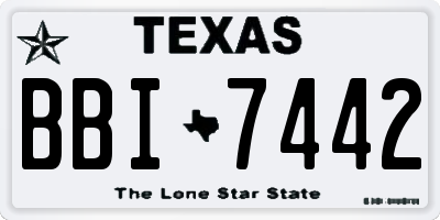 TX license plate BBI7442