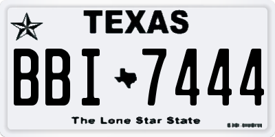 TX license plate BBI7444