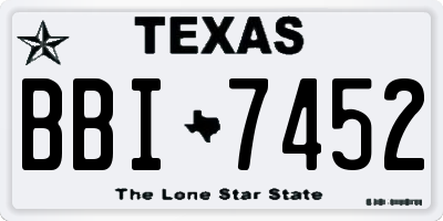 TX license plate BBI7452