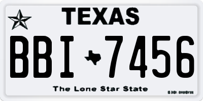 TX license plate BBI7456