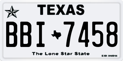 TX license plate BBI7458