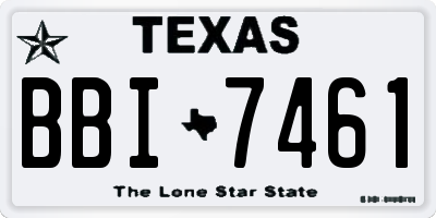 TX license plate BBI7461