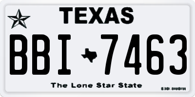 TX license plate BBI7463