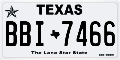 TX license plate BBI7466